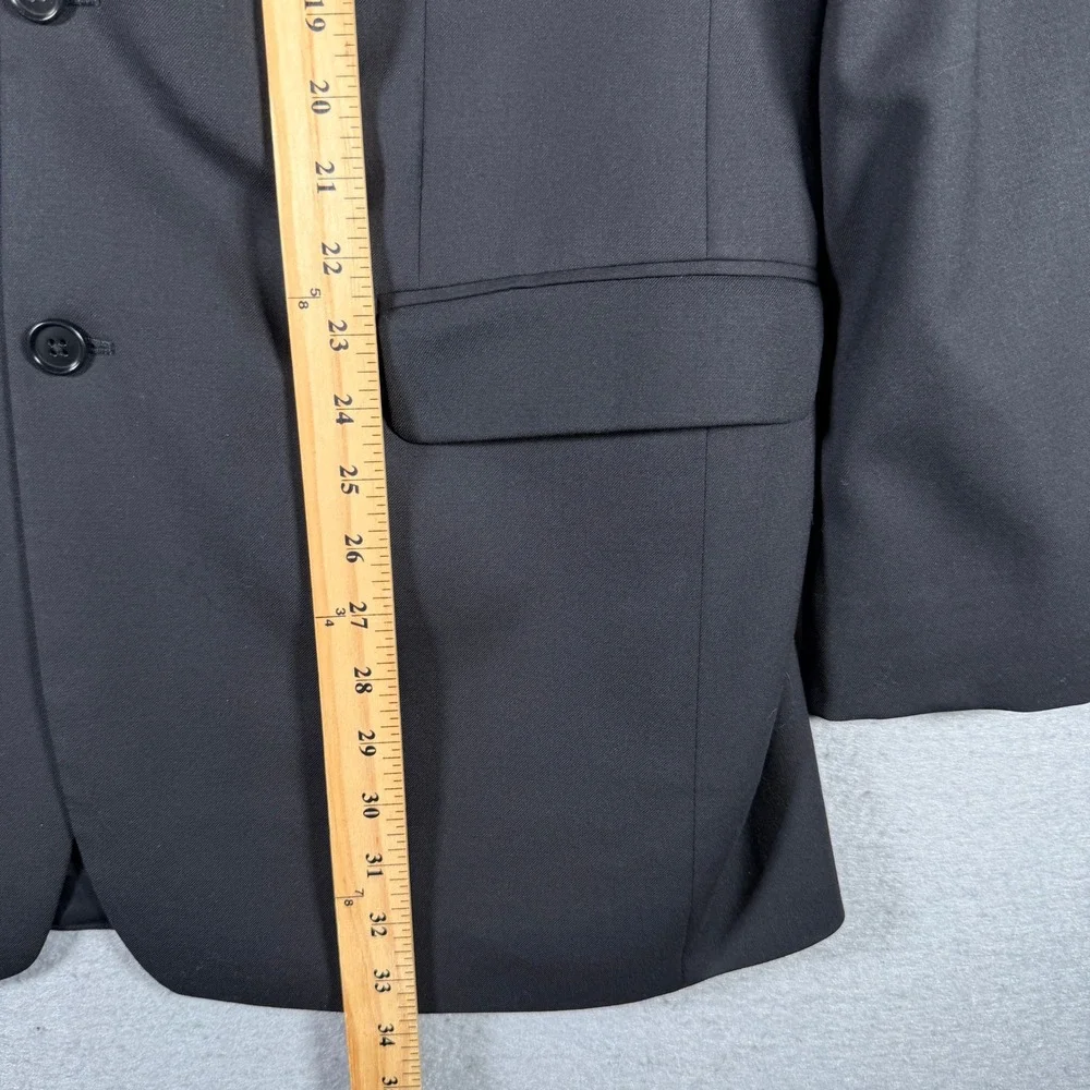 Brooks Brothers 346 Men Black Wool Stretch Blazer Jacket 42L Two Button 13516027